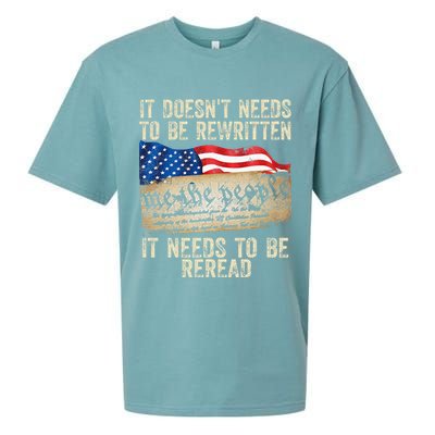 It Doesnt Need To Be Rewritten Constitution Flag Usa Sueded Cloud Jersey T-Shirt