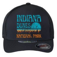 Indiana Dunes National Park Lake Michigan Retro Sunset Flexfit Unipanel Trucker Cap