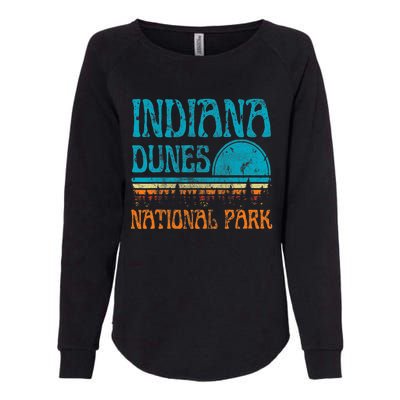 Indiana Dunes National Park Lake Michigan Retro Sunset Womens California Wash Sweatshirt