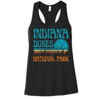 Indiana Dunes National Park Lake Michigan Retro Sunset Women's Racerback Tank