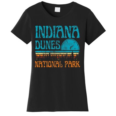 Indiana Dunes National Park Lake Michigan Retro Sunset Women's T-Shirt