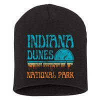 Indiana Dunes National Park Lake Michigan Retro Sunset Short Acrylic Beanie