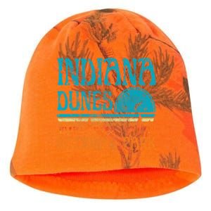 Indiana Dunes National Park Lake Michigan Retro Sunset Kati - Camo Knit Beanie