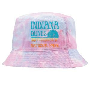 Indiana Dunes National Park Lake Michigan Retro Sunset Tie-Dyed Bucket Hat