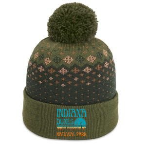 Indiana Dunes National Park Lake Michigan Retro Sunset The Baniff Cuffed Pom Beanie