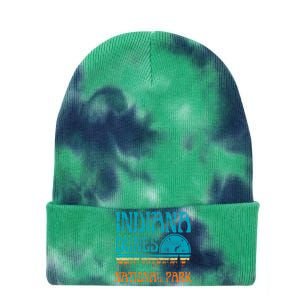 Indiana Dunes National Park Lake Michigan Retro Sunset Tie Dye 12in Knit Beanie