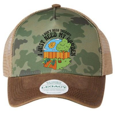 I Don't Need Therapy I Just Need My Garden Funny Legacy Tie Dye Trucker Hat