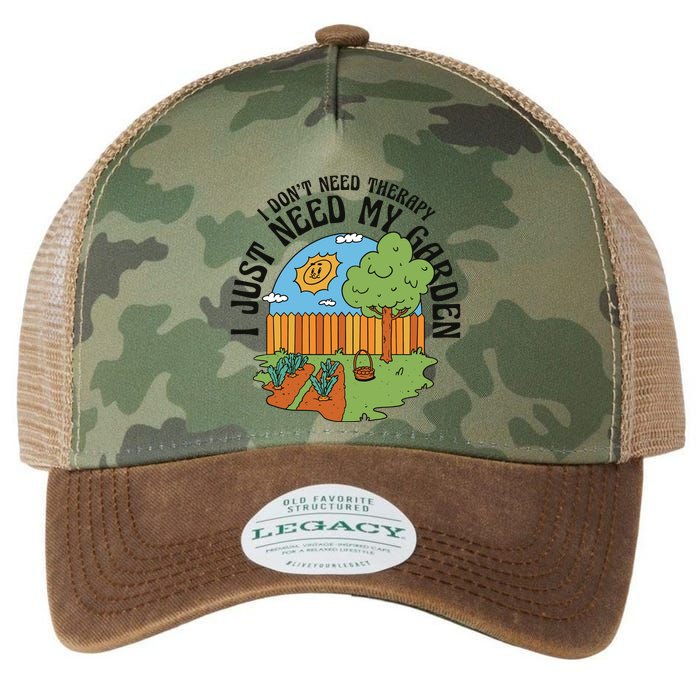I Don't Need Therapy I Just Need My Garden Funny Legacy Tie Dye Trucker Hat