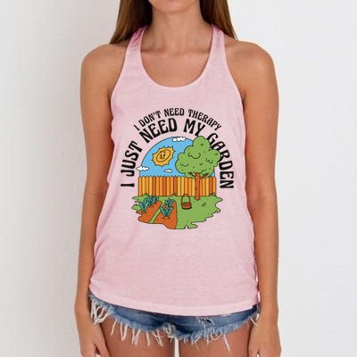 I Don't Need Therapy I Just Need My Garden Funny Women's Knotted Racerback Tank