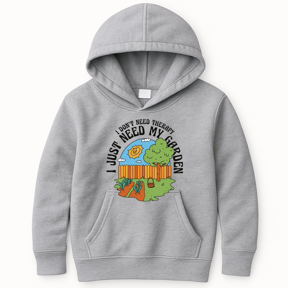 I Don't Need Therapy I Just Need My Garden Funny Kids Hoodie