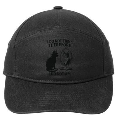 I Do Not Think Therefore I Do Not Am Cat Meme Deep Thoughts 7-Panel Snapback Hat
