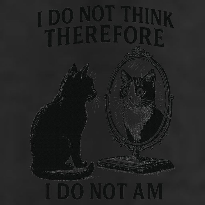 I Do Not Think Therefore I Do Not Am Cat Meme Deep Thoughts Knit Cap Winter Beanie