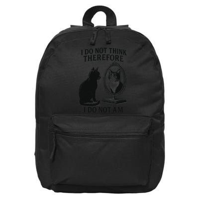 I Do Not Think Therefore I Do Not Am Cat Meme Deep Thoughts 16 in Basic Backpack