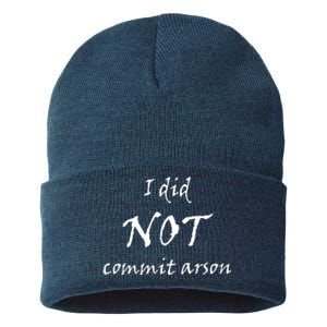 I Did Not Commit Arson Funny Quote Sustainable Knit Beanie