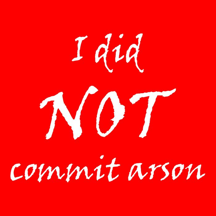 I Did Not Commit Arson Funny Quote Button