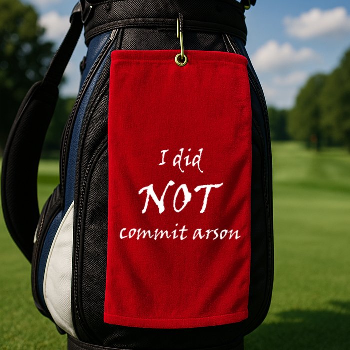 I Did Not Commit Arson Funny Quote Golf Towel