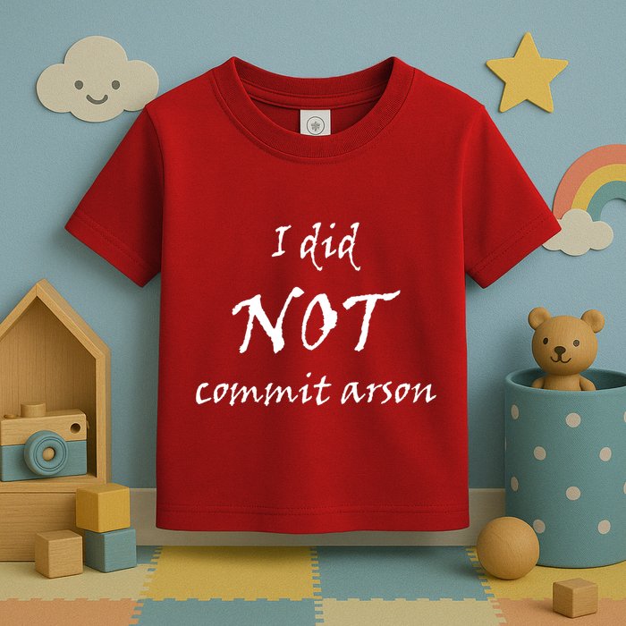 I Did Not Commit Arson Funny Quote Toddler T-Shirt