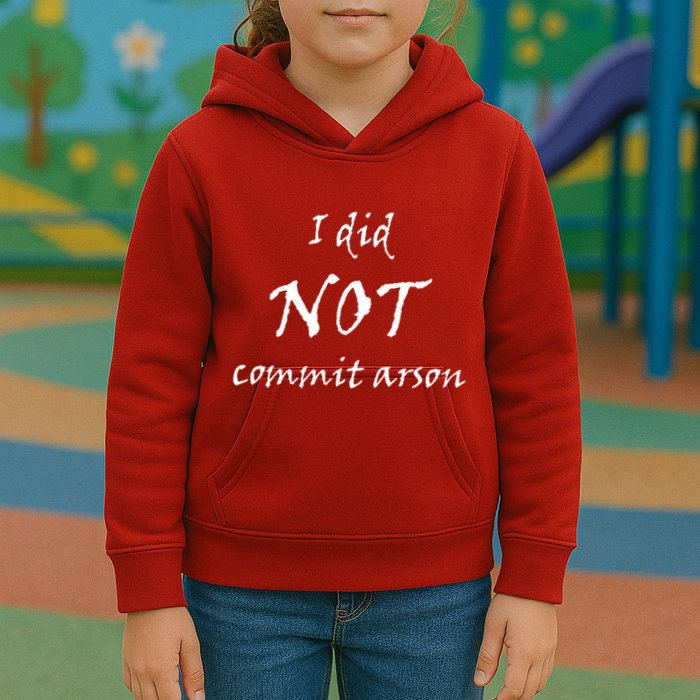 I Did Not Commit Arson Funny Quote Kids Hoodie