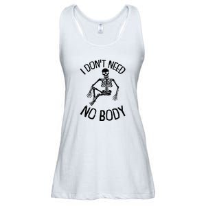 I Dont Need Nobody Lazy Halloween Costume Funny Skeleton Ladies Essential Flowy Tank