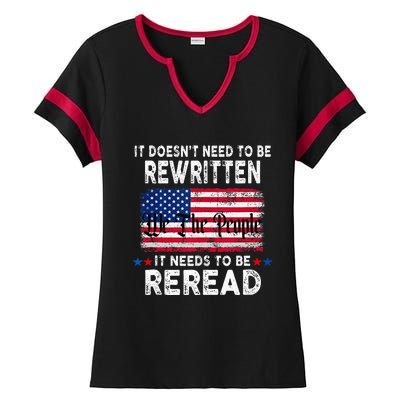 It Doesnt Need To Be Rewritten It Needs To Be Reread Ladies Halftime Notch Neck Tee