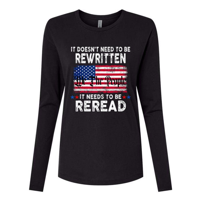 It Doesnt Need To Be Rewritten It Needs To Be Reread Womens Cotton Relaxed Long Sleeve T-Shirt