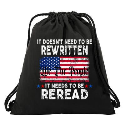 It Doesnt Need To Be Rewritten It Needs To Be Reread Drawstring Bag