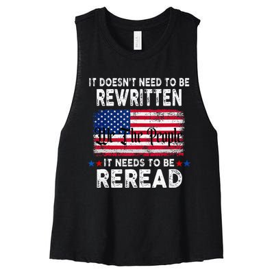 It Doesnt Need To Be Rewritten It Needs To Be Reread Women's Racerback Cropped Tank