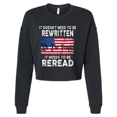 It Doesnt Need To Be Rewritten It Needs To Be Reread Cropped Pullover Crew