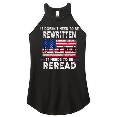 It Doesnt Need To Be Rewritten It Needs To Be Reread Women's Perfect Tri Rocker Tank