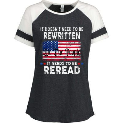 It Doesnt Need To Be Rewritten It Needs To Be Reread Enza Ladies Jersey Colorblock Tee