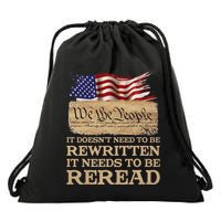 It DoesnT Need To Be Rewritten It Needs To Be Reread Drawstring Bag