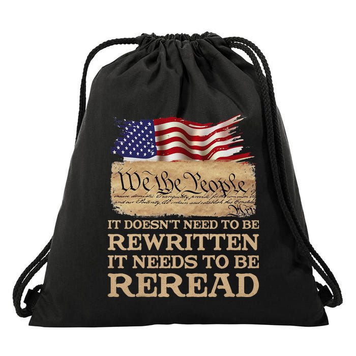 It DoesnT Need To Be Rewritten It Needs To Be Reread Drawstring Bag
