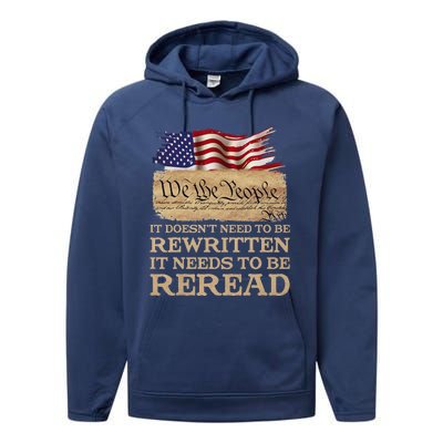 It DoesnT Need To Be Rewritten It Needs To Be Reread Performance Fleece Hoodie