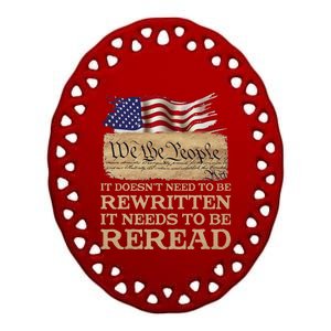 It DoesnT Need To Be Rewritten It Needs To Be Reread Ceramic Oval Ornament