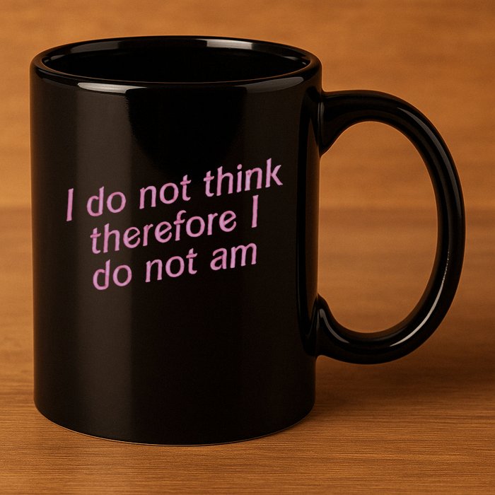 I Do Not Think Therefore I Do Not Am 11oz C Handle Ceramic Mug