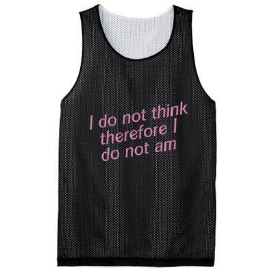 I Do Not Think Therefore I Do Not Am Mesh Reversible Basketball Jersey Tank