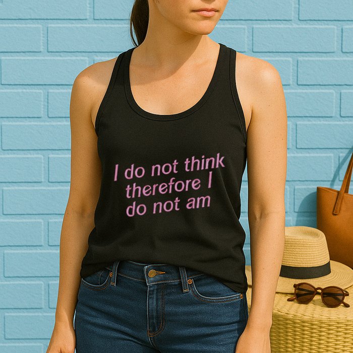 I Do Not Think Therefore I Do Not Am Womens Tank Top