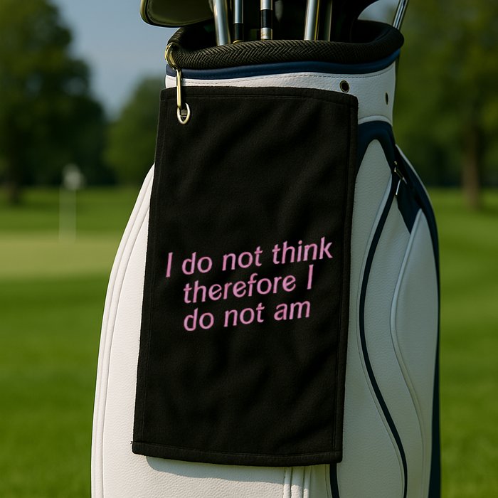 I Do Not Think Therefore I Do Not Am Golf Towel