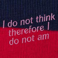 I Do Not Think Therefore I Do Not Am Pom Pom 12in Knit Beanie