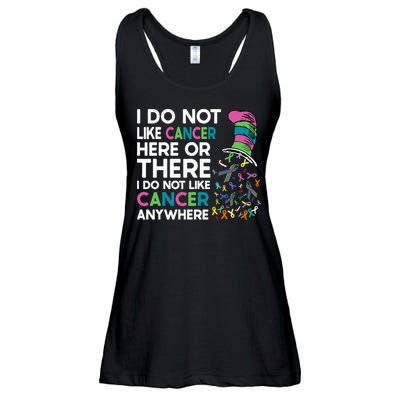 I Do Not Like Cancer Here Or There I Do Not Like Cancer Ladies Essential Flowy Tank