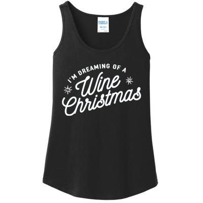 IM Dreaming Of A Wine Christmas Ladies Essential Tank