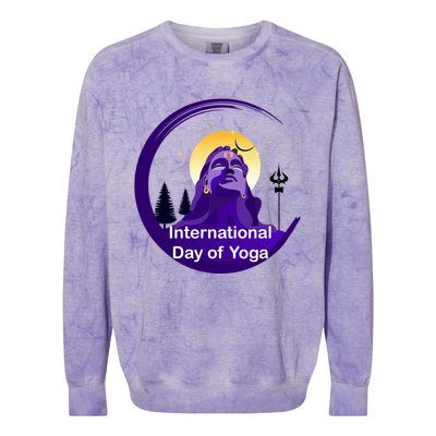 International Day Of Yoga / World Tyogatag Shiva Promise Cool Gift Colorblast Crewneck Sweatshirt