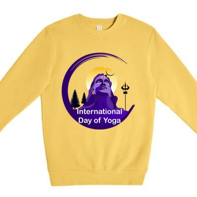 International Day Of Yoga / World Tyogatag Shiva Promise Cool Gift Premium Crewneck Sweatshirt