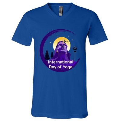 International Day Of Yoga / World Tyogatag Shiva Promise Cool Gift V-Neck T-Shirt