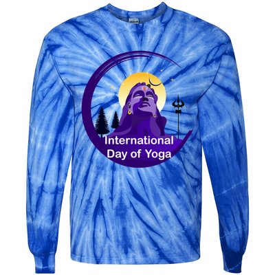 International Day Of Yoga / World Tyogatag Shiva Promise Cool Gift Tie-Dye Long Sleeve Shirt