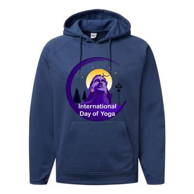 International Day Of Yoga / World Tyogatag Shiva Promise Cool Gift Performance Fleece Hoodie