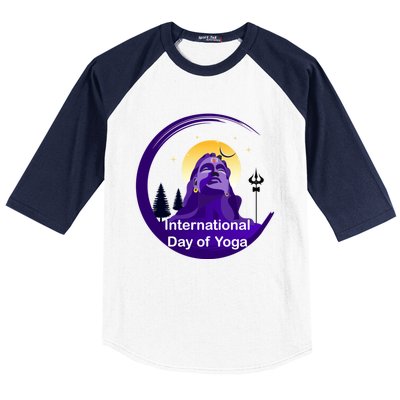 International Day Of Yoga / World Tyogatag Shiva Promise Cool Gift Baseball Sleeve Shirt