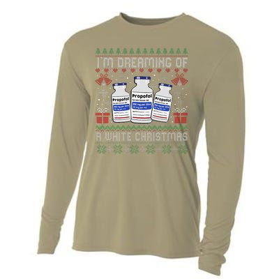 IM Dreaming Of A White Christmas Propofol Ugly Xmas Nurse Cooling Performance Long Sleeve Crew