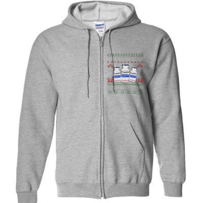 IM Dreaming Of A White Christmas Propofol Ugly Xmas Nurse Full Zip Hoodie