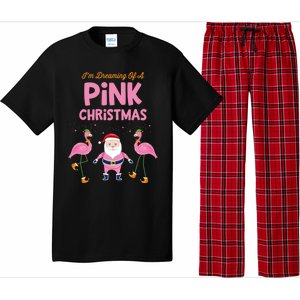 IM Dreaming Of A Pink Christmas Flamingo Santa Tropical Gift Pajama Set